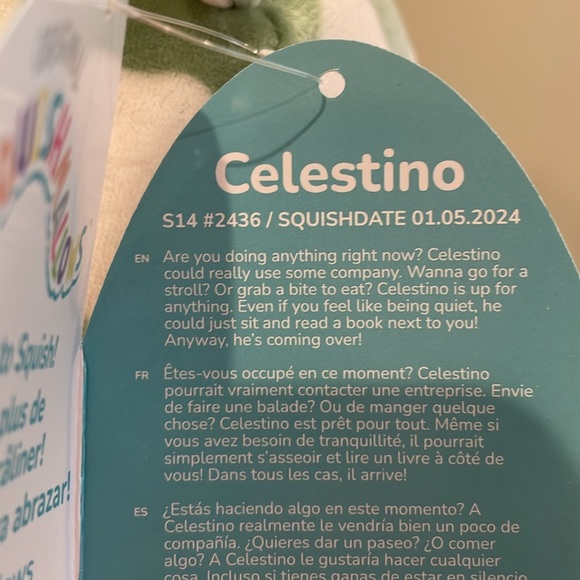 NWT 14” Celestino the Green Spotted Highland Cow Squishmallow - Picture 5 of 5